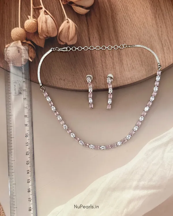 Pink_Leno_Leno_Rhodium_Plated_American_Diamond_String_Necklace_For_Women
