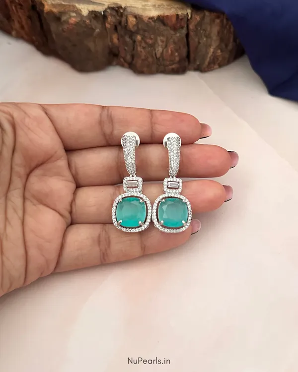 Mint_Green_Aria_AD_Stone_Drop_Earrings|_Rhodium_Plated_Party_Earrings_For_Women