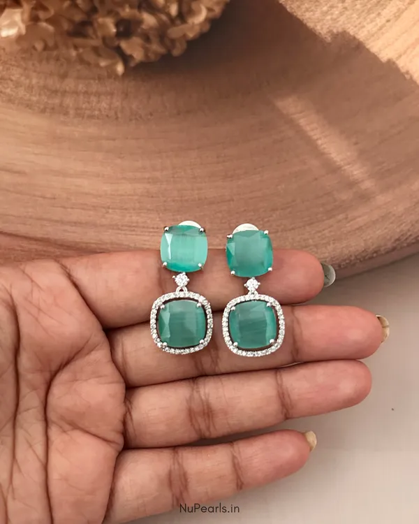 Mint_Green_Lucy_Doublet_Cz_Stone_Rhodium_Earrings