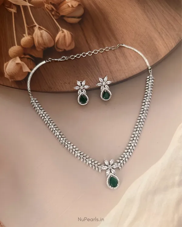 Green_Eira_Necklace_|_Rhodium_Plated_CZ_Studded_Jewellery_Set_For_Women