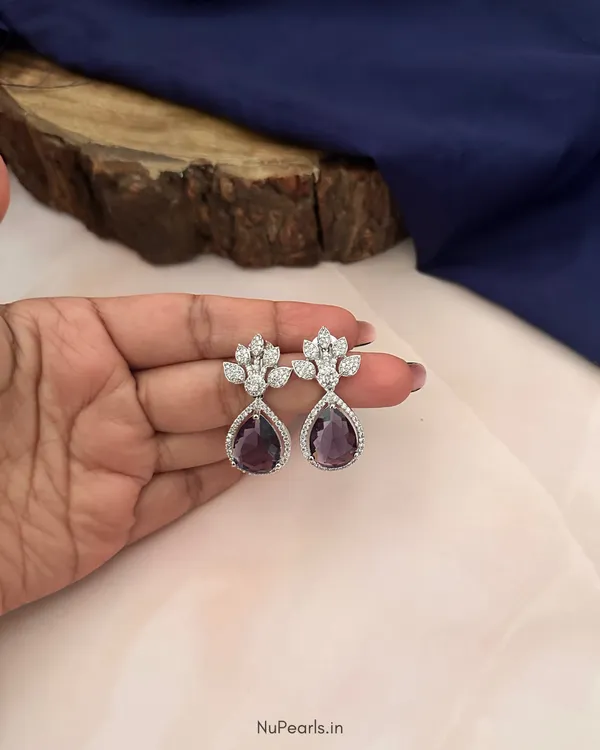 Purple_Faye_AD_Stone_drop_Earrings_For_women_|_Rhodium_Plated