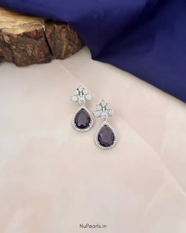 Purple_Faye_AD_Stone_drop_Earrings_For_women_|_Rhodium_Plated