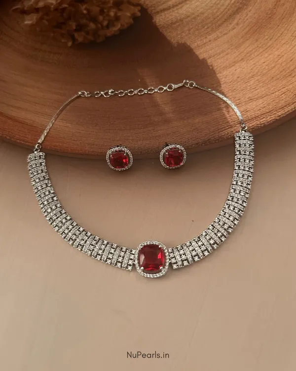 Red_Liba_Choker_Necklace_|_Rhodium_Plated_CZ_Studded_Jewellery_Set_For_Women