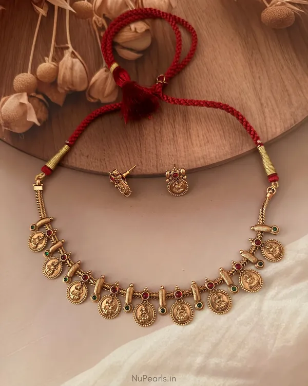 Antique_Gold_Lakshmi_Coin_Ambiya_Necklace_Set_In_Premium_Polish