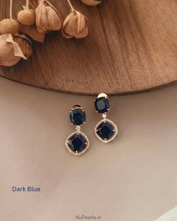 Dark_Blue_Lucy_Doublet_Cz_Stone_Rose_Gold_Earrings