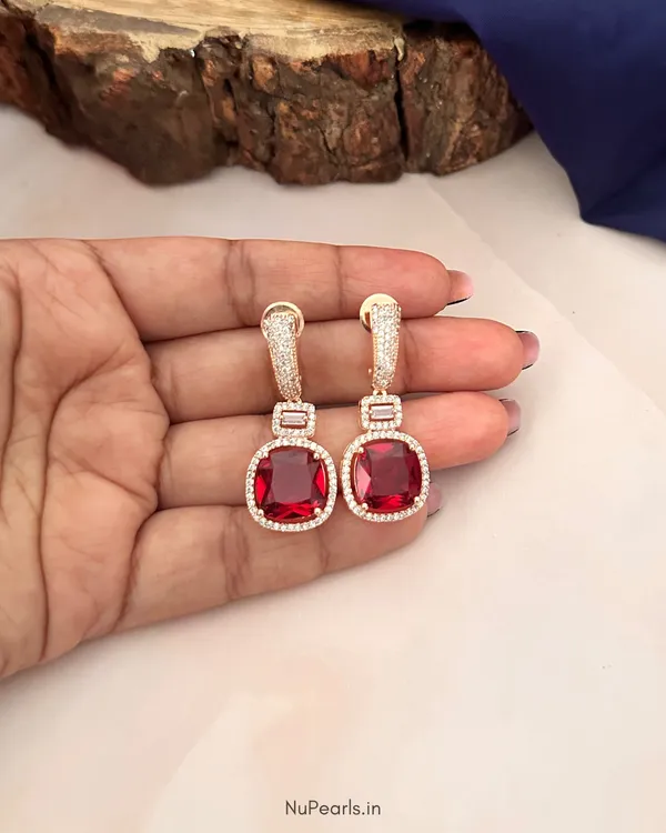Red_Aria_AD_Stone_Drop_Earrings|_18K_Rose_Gold_Plated_Party_Earrings