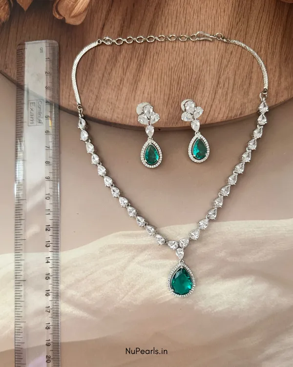 Green__Ella_Tear_Drop_Cz_Stone_Rhodium_Necklace_For_Women
