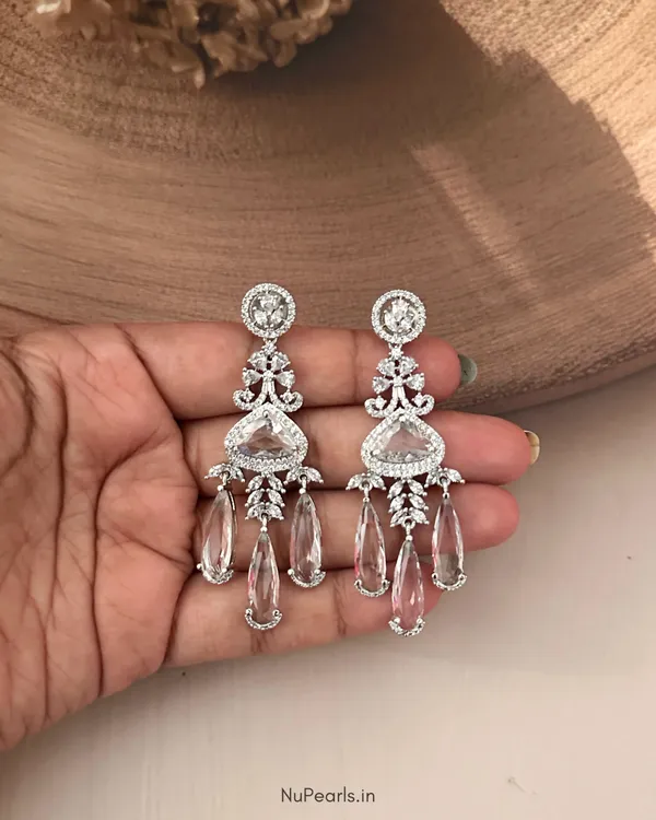 White_Grace__American_Diamond_Rhodium_Plated_Chandelier_Party_Earrings_For_Women