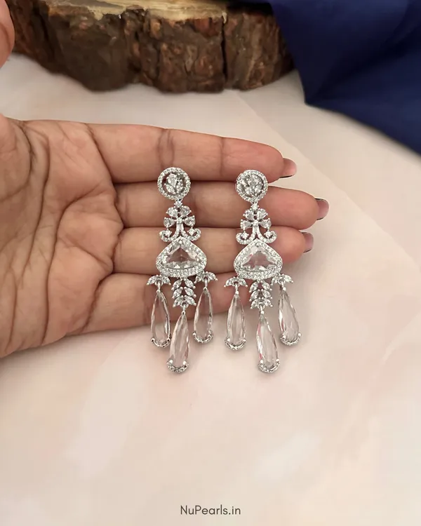White_Grace__American_Diamond_Rhodium_Plated_Chandelier_Party_Earrings_For_Women