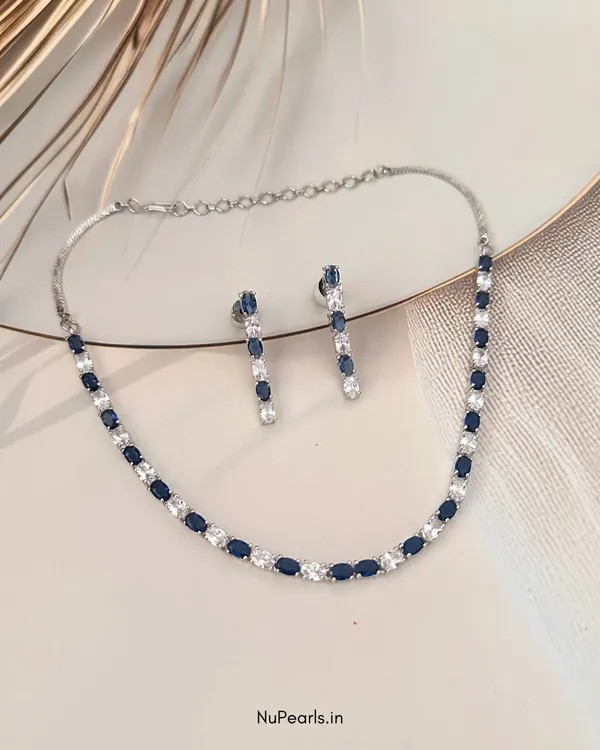 Blue_Leno_Rhodium_Plated_American_Diamond_String_Necklace_For_Women