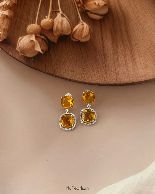 Yellow_Lucy_Doublet_Cz_Stone_Rhodium_Earrings