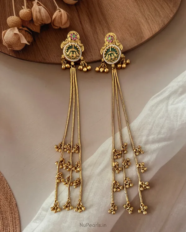 Mint_Green_Siddhi_Kashmiri_Long_Ghunghroo_Drop_Earrings_in_Antique_Gold