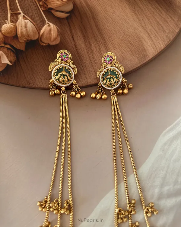 Mint_Green_Siddhi_Kashmiri_Long_Ghunghroo_Drop_Earrings_in_Antique_Gold