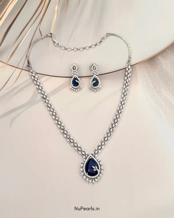Blue_Kyra_AD_Stone_Rhodium_Plated_Drop_Necklace_For_Women