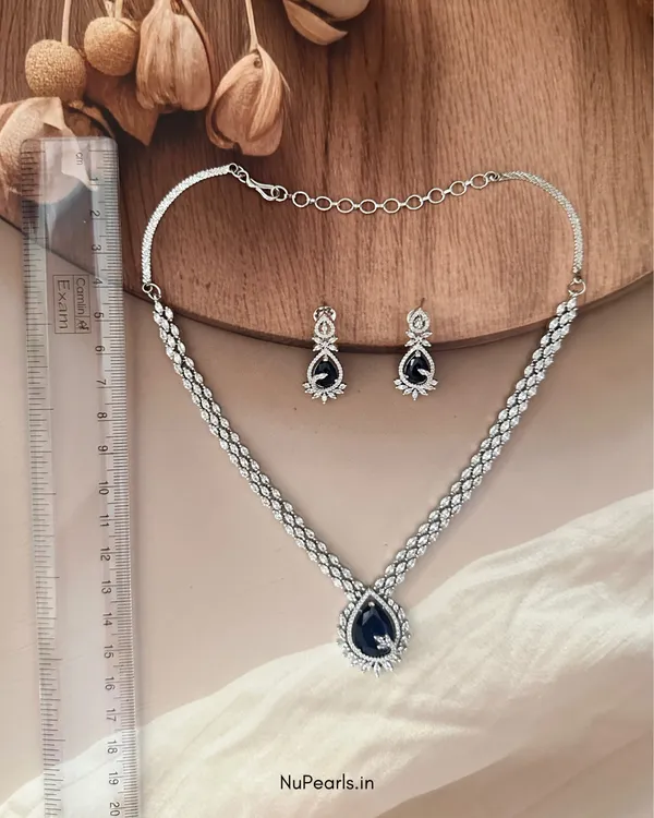 Blue_Kyra_AD_Stone_Rhodium_Plated_Drop_Necklace_For_Women
