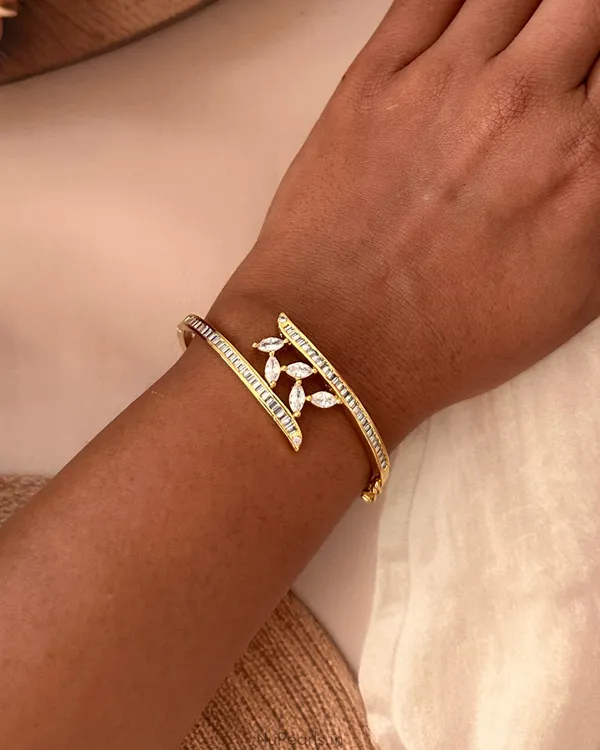 Guri_Gold_Plated_Marquise_&_Baguette_CZ_Openable_Bracelet