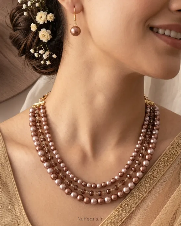Handmade_Brown_Amelia_Pearl_&_Crystal_3_Layered_Mala_Necklace_With_Earrings