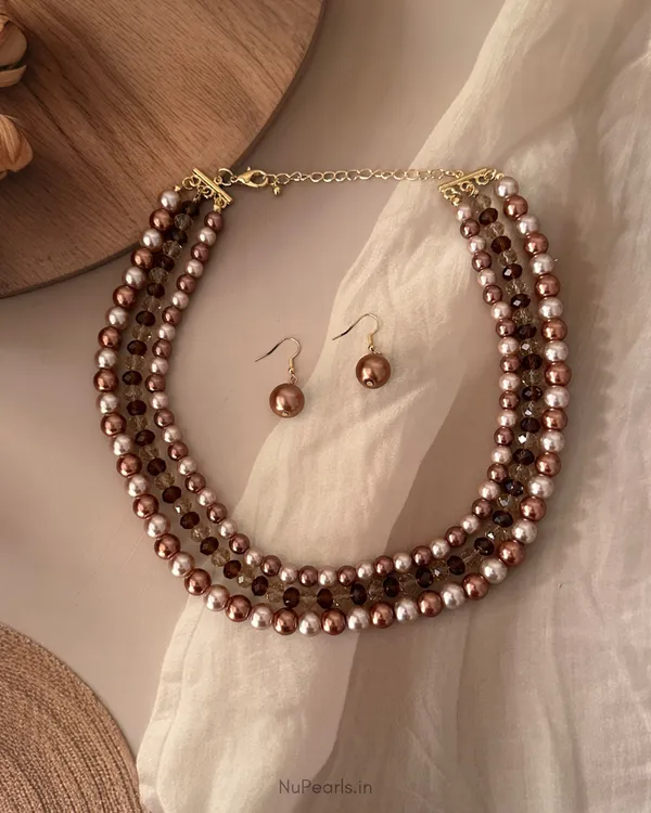 Handmade_Brown_Amelia_Pearl_&_Crystal_3_Layered_Mala_Necklace_With_Earrings