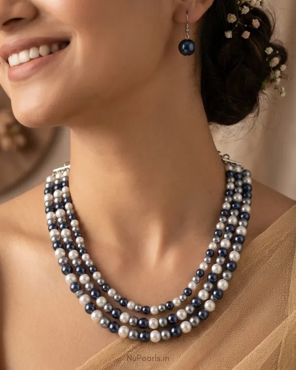 Handmade_Navy_Blue-Silver_Aesha_3_Layered_Pearl_Mala_Necklace_With_Earrings