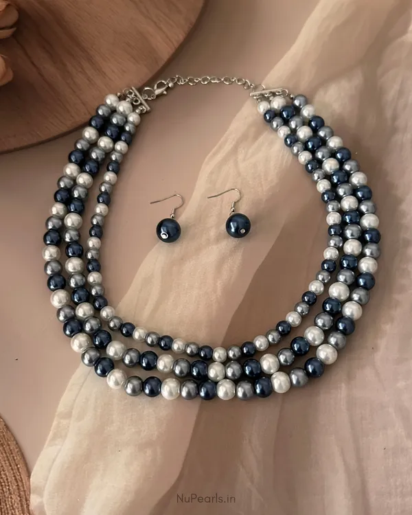Handmade_Navy_Blue-Silver_Aesha_3_Layered_Pearl_Mala_Necklace_With_Earrings