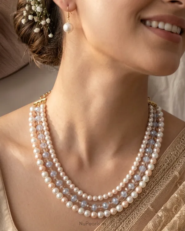 Handmade_Pastel_Pink-Blue_Amelia_Pearl_&_Crystal_3_Layered_Mala_Necklace_With_Earrings
