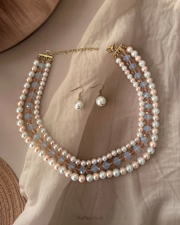 Handmade_Pastel_Pink-Blue_Amelia_Pearl_&_Crystal_3_Layered_Mala_Necklace_With_Earrings