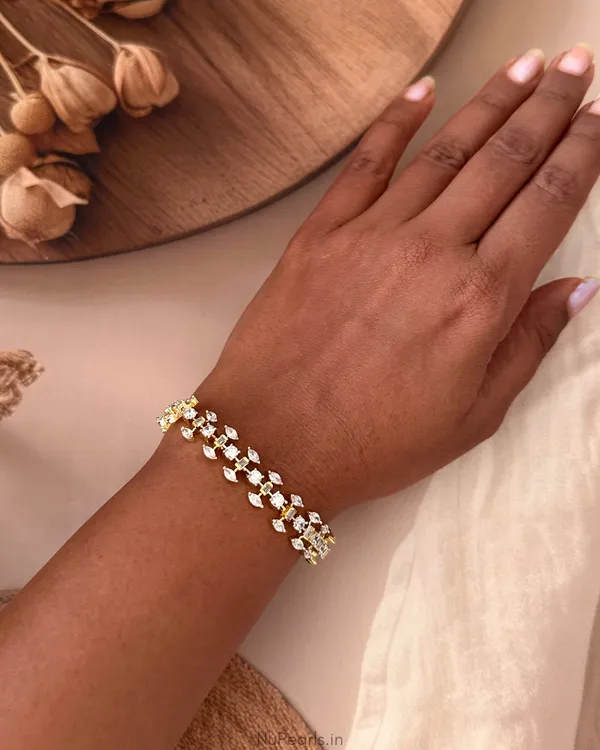 Haya_Gold_Plated_Marquise_&_Round_CZ_Premium_Tennis_Bracelet
