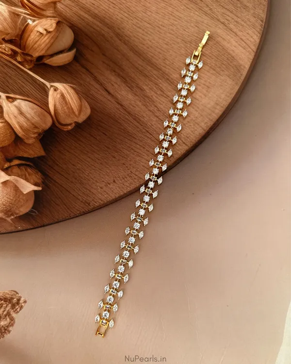 Haya_Gold_Plated_Marquise_&_Round_CZ_Premium_Tennis_Bracelet