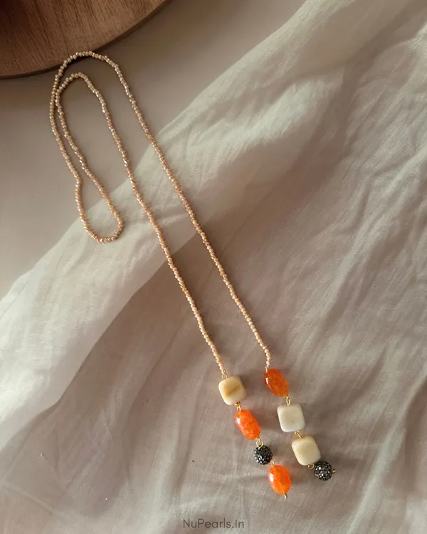 Ira_Peach_&_Orange_Tie_Necklace