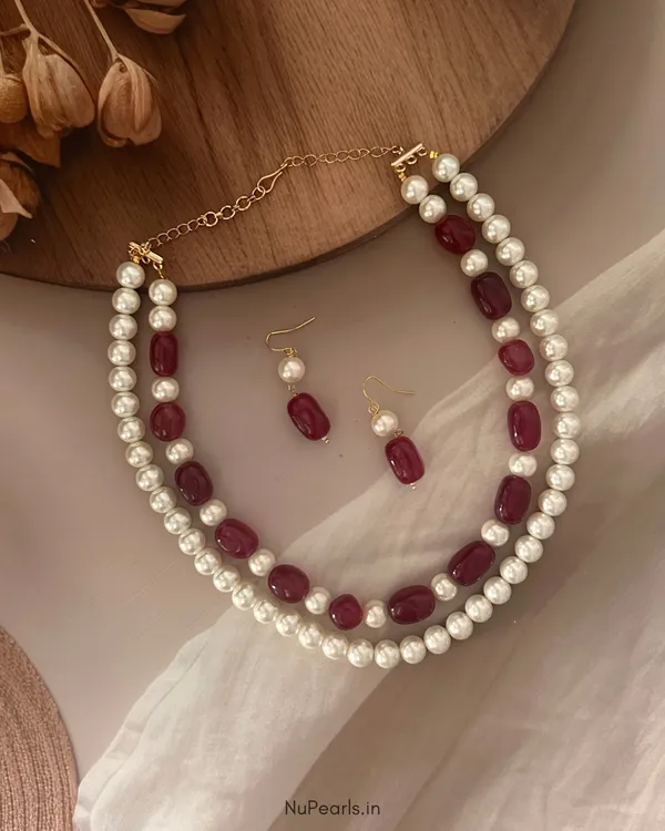Ruby_Red_Dorie_Stone_&_Pearl_3_Layer_Mala_For_Women