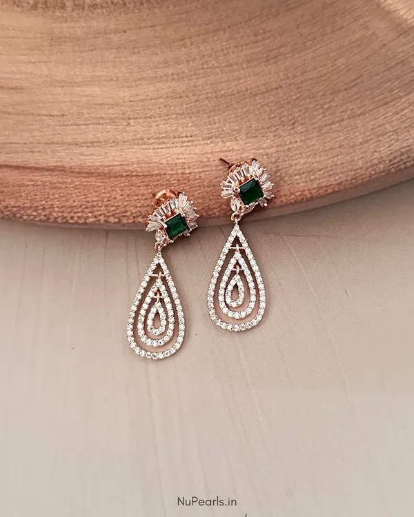 Green_Maya_Cz_Stone_Rose_Gold_Dangler_Earrings