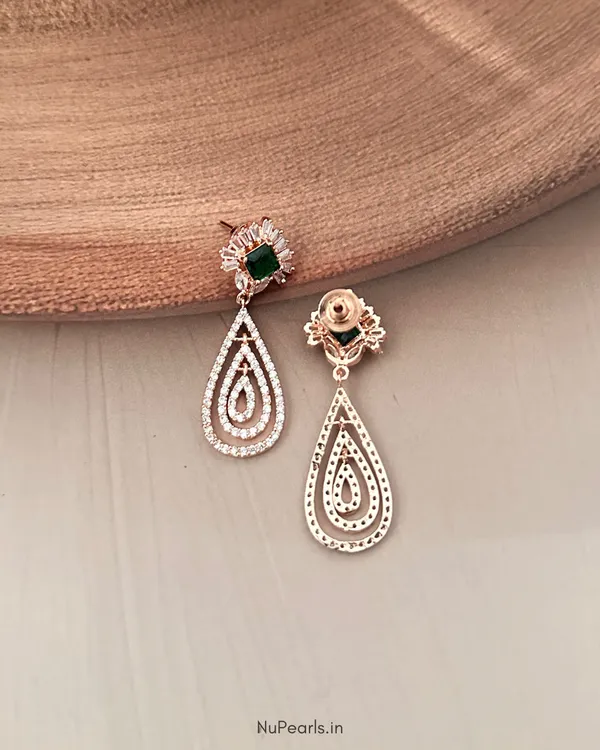 Green_Maya_Cz_Stone_Rose_Gold_Dangler_Earrings