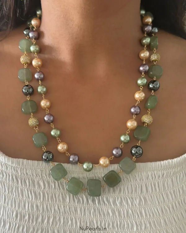 Green_Samah_Double_Layer_Handmade_Pearl_&_Stone_Mala_With_Earrings