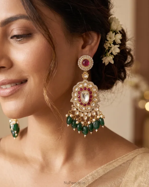 Red_Green_Gulzaar_Kundan_Earrings_|_18k_Gold_Plated_Designer_Earrings