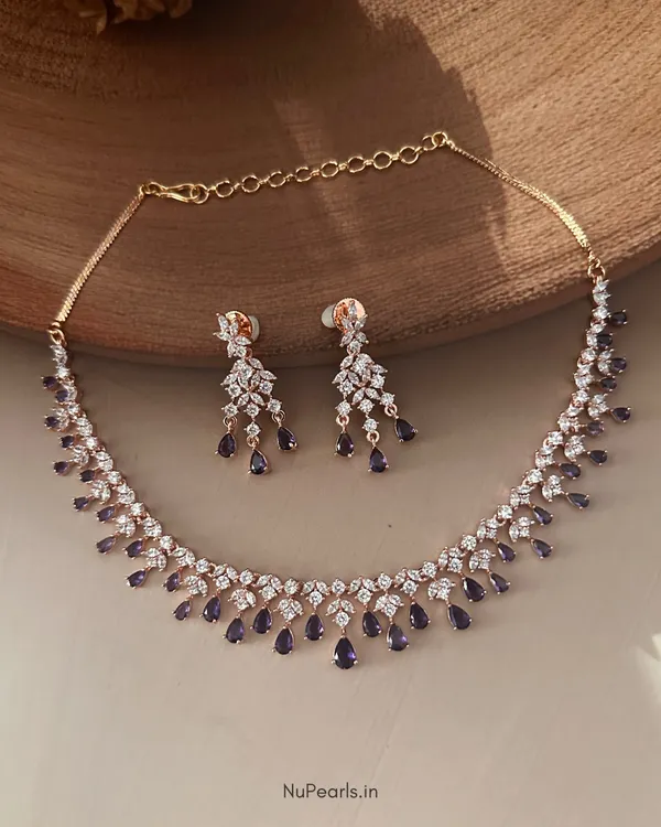 Purple_Dwani_Necklace_|_18K_Rose_Gold_Plated_CZ_Studded_Jewellery_Set_For_Women