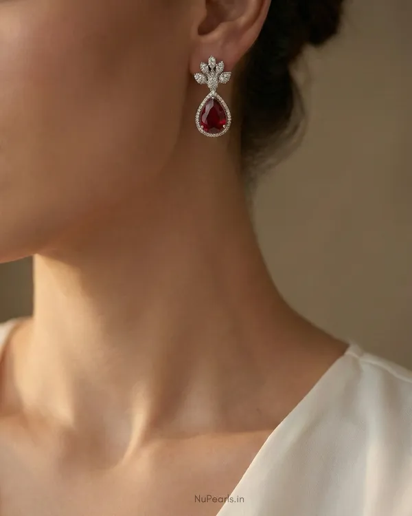 Red_Faye__AD_Stone_drop_Earrings_For_women_|_Rhodium_Plated