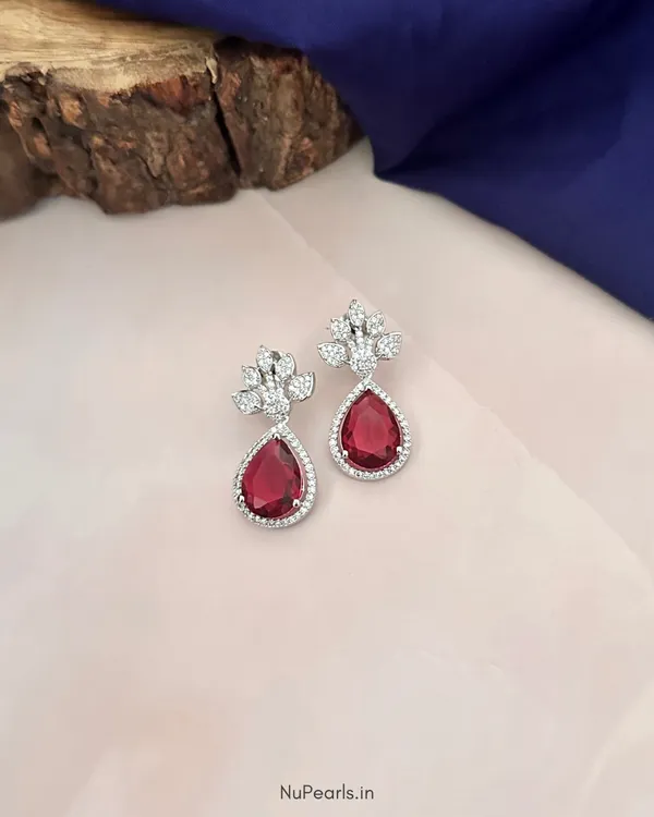 Red_Faye__AD_Stone_drop_Earrings_For_women_|_Rhodium_Plated