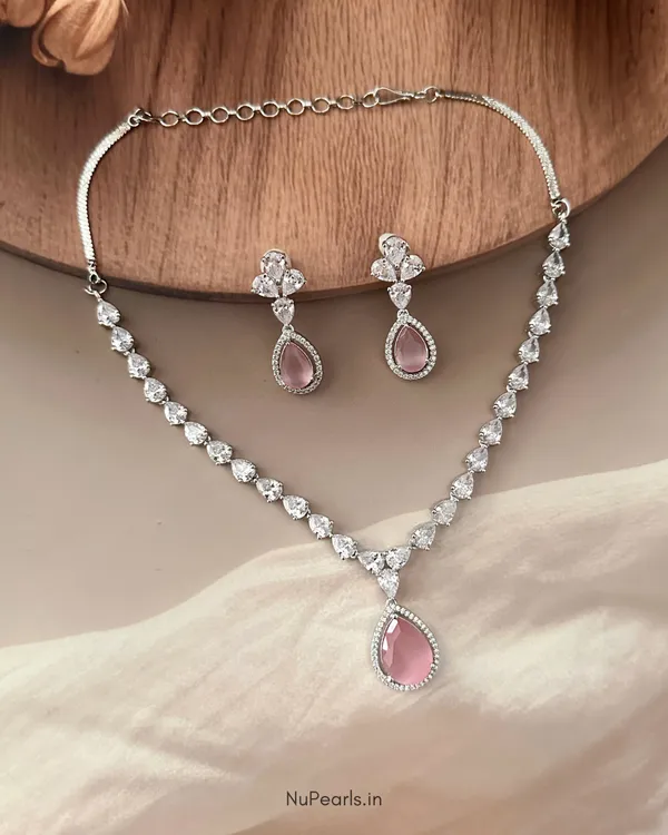 Pink_Ella_Tear_Drop_Cz_Stone_Rhodium_Necklace