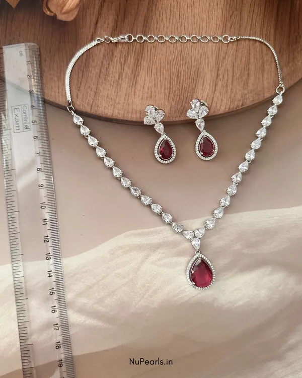 Red_Ella_Tear_Drop_Cz_Stone_Rhodium_Necklace_For_Women