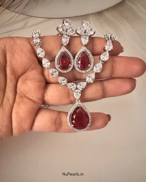 Red_Ella_Tear_Drop_Cz_Stone_Rhodium_Necklace_For_Women