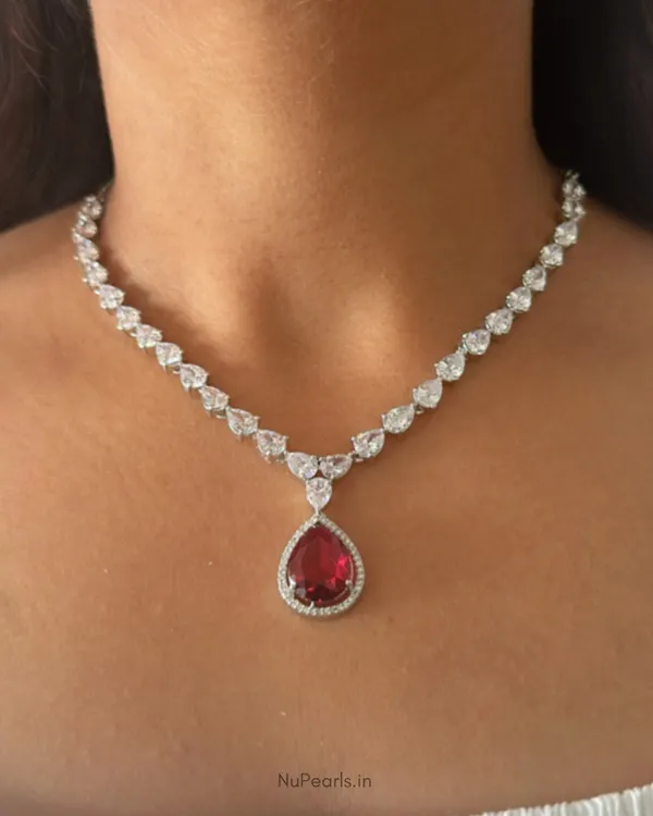 Red_Ella_Tear_Drop_Cz_Stone_Rhodium_Necklace_For_Women