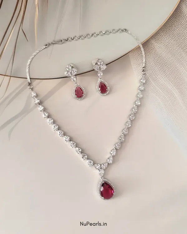 Red_Ella_Tear_Drop_Cz_Stone_Rhodium_Necklace_For_Women
