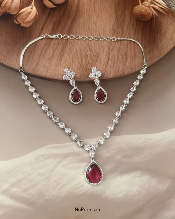 Red_Ella_Tear_Drop_Cz_Stone_Rhodium_Necklace_For_Women