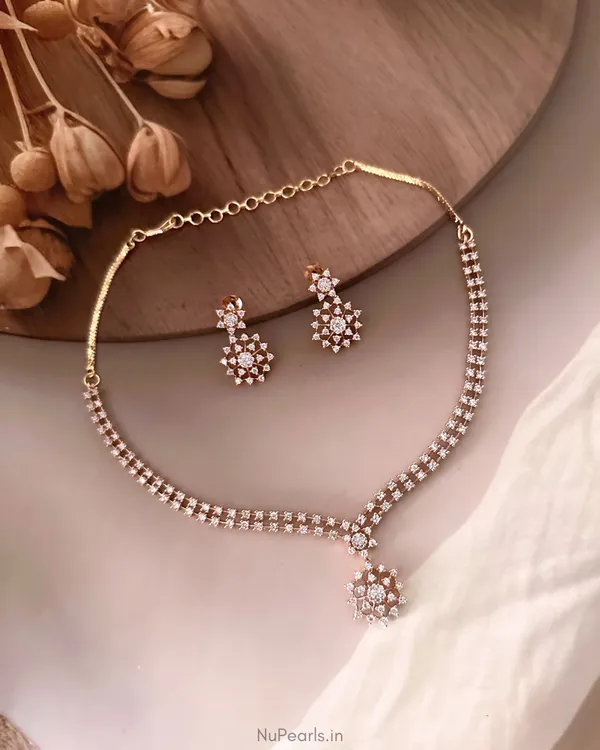Rose_Gold_Nimat_American_Diamond_Necklace_Set|_18k_Rose_Gold_Plated