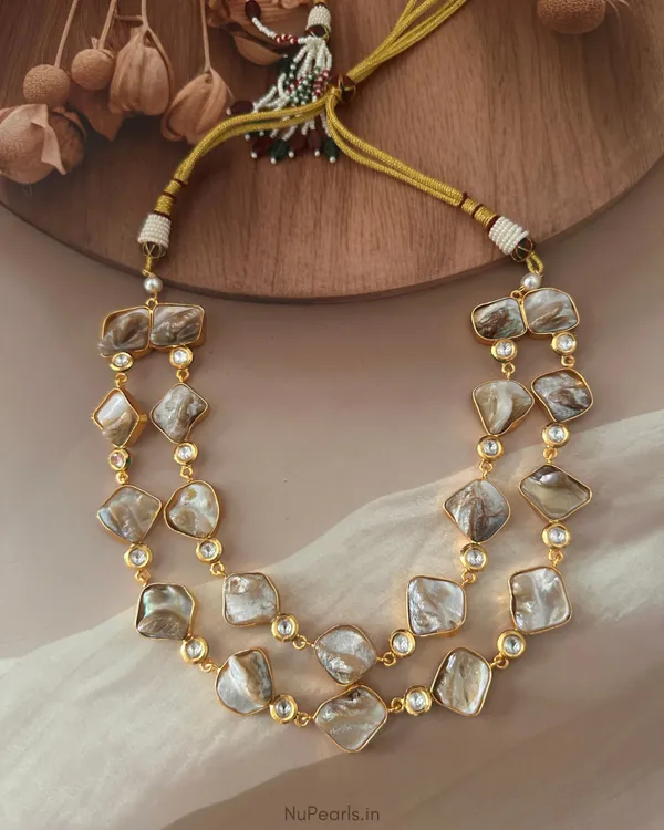 Sitara_Double_Layer_Mother_Of_Pearl_&_Kundan_Necklace_|18K_Gold_Plated