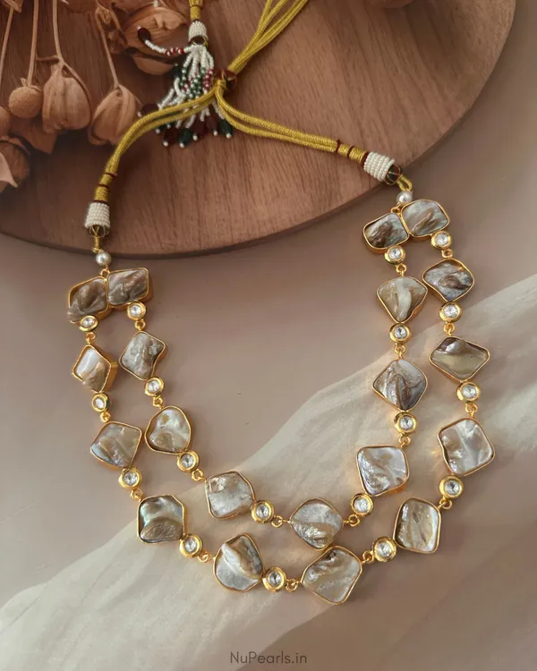 Sitara_Double_Layer_Mother_Of_Pearl_&_Kundan_Necklace_|18K_Gold_Plated