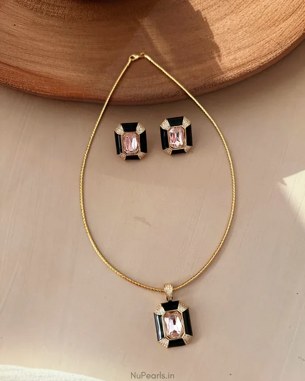 Sloane_Pink_Princess_Cut_Stone_Hasli_Necklace_Set|_Premium_18K_Gold_Polish