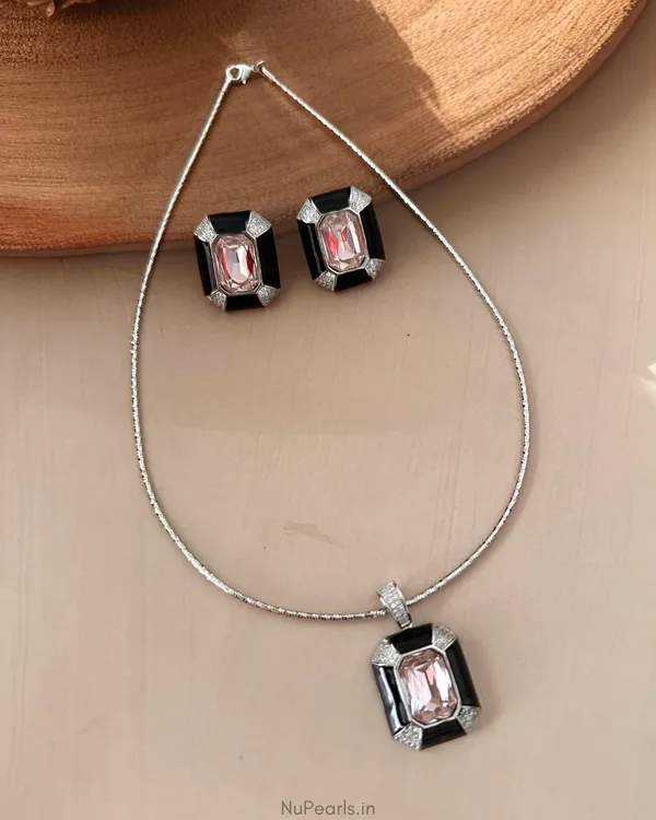 Sloane_Pink_Princess_Cut_Stone_Hasli_Necklace_Set|_Premium_Rhodium_Polish