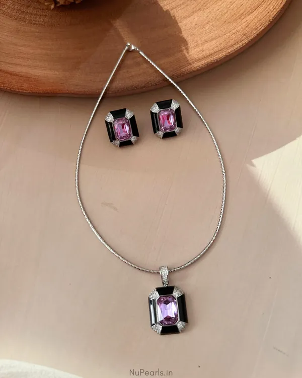 Sloane_Purple_Princess_Cut_Stone_Hasli_Necklace_Set|_Premium_Rhodium_Polish