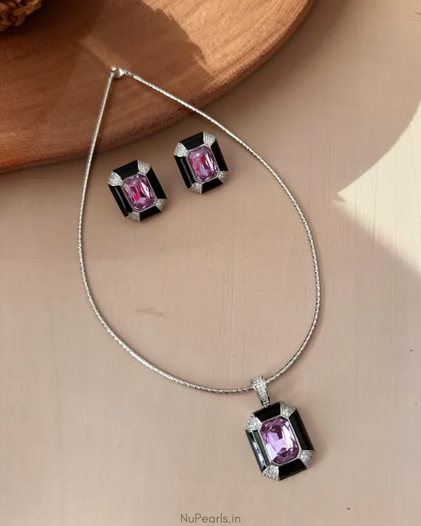 Sloane_Purple_Princess_Cut_Stone_Hasli_Necklace_Set|_Premium_Rhodium_Polish